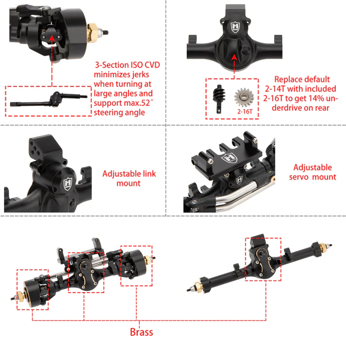 Image 3 of 1/24th Isokinetic V2 Front & Rear Axle